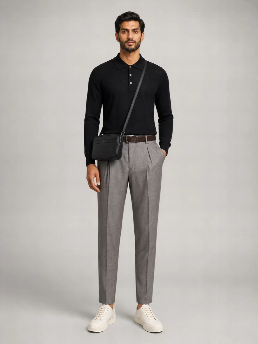 Brunello Cucinelli Cashmere Wool Long-Sleeve Polo Shirt