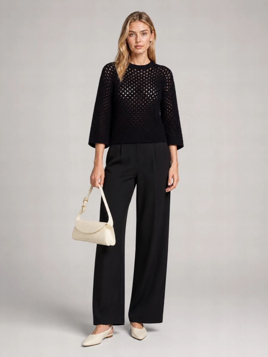 Fabiana Filippi Cashmere Silk Honeycomb-Knit Sequin Jumper
