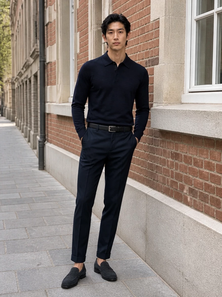Paul smith navy polo slim trousers loafers