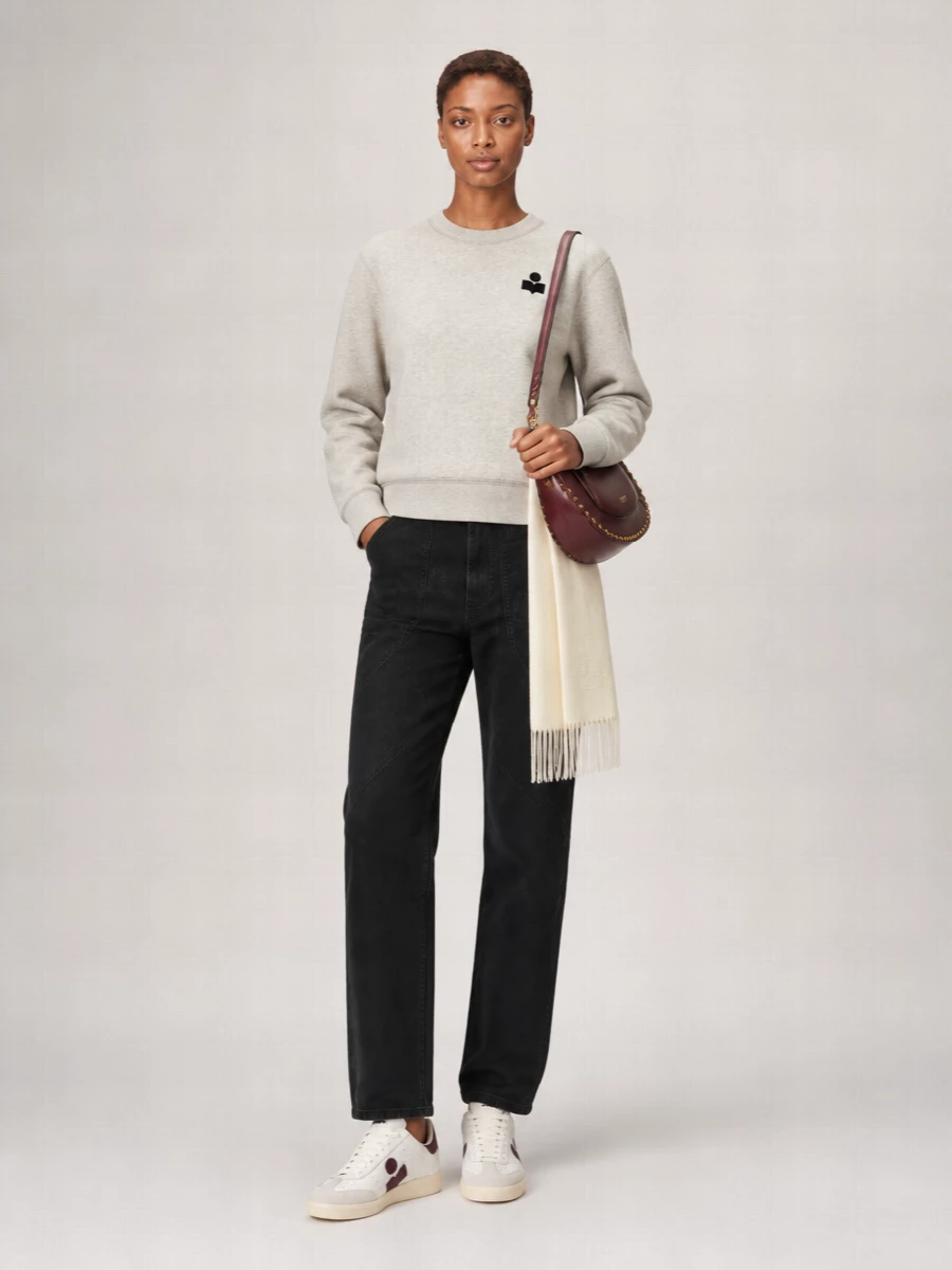 Isabel Marant Etoile Cotton Crew Neck Long Sleeve Sweatshirt