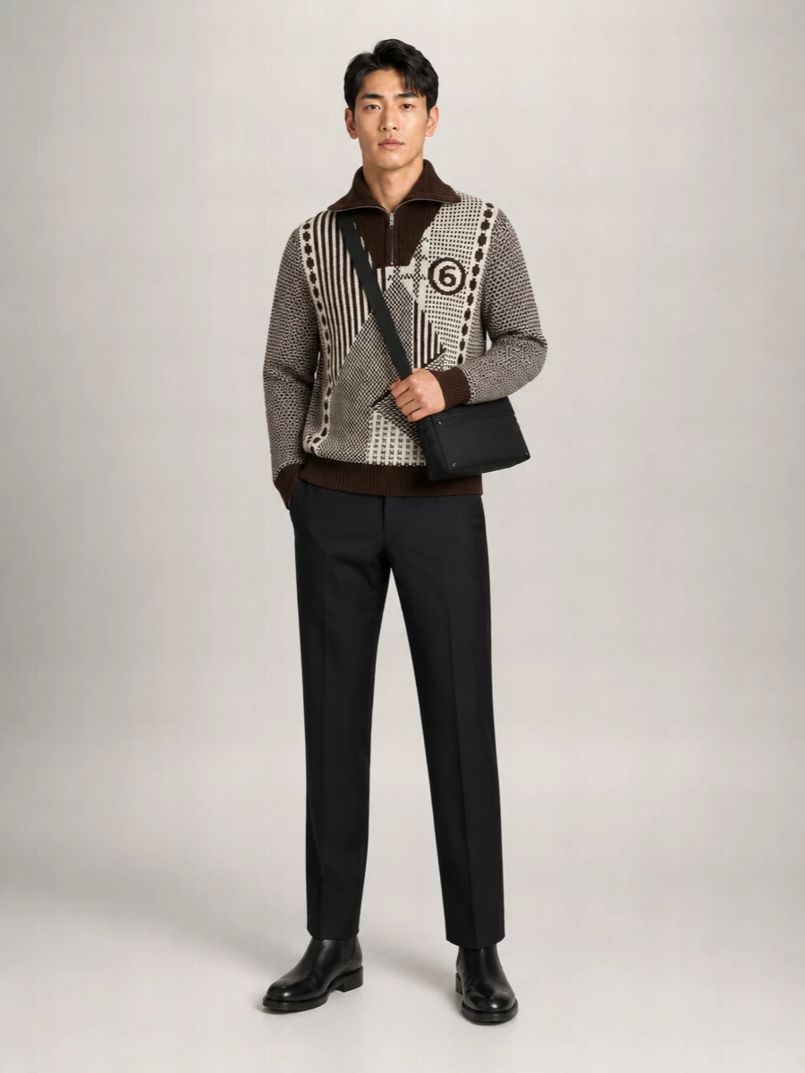 Mm6 Maison Margiela Embroidered Wool Polo Shirt