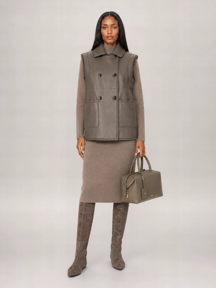 Max Mara Shearling Double-Breasted Vest