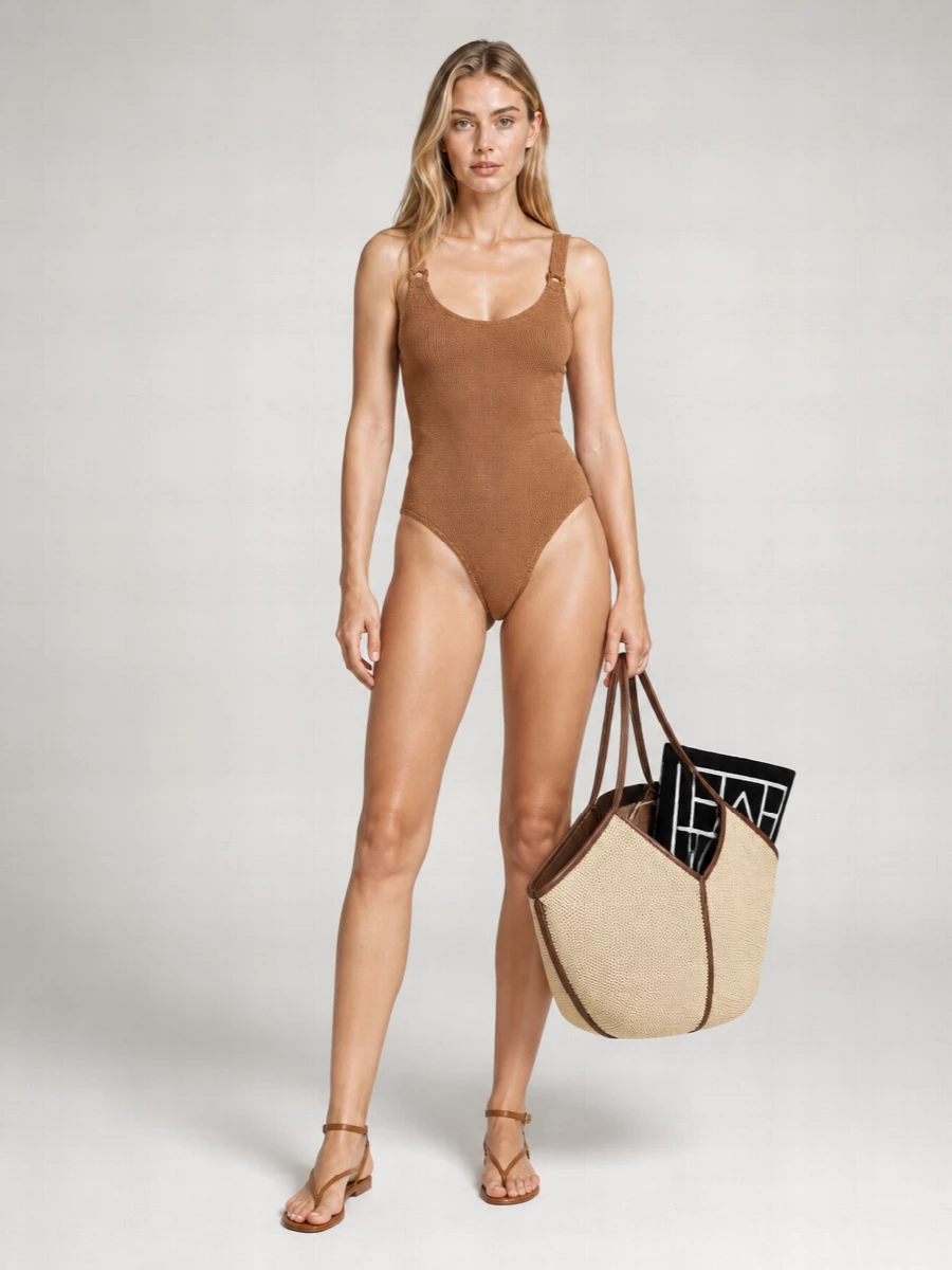 Hunza G Domino One-Shoulder One-Piece Swimsuit