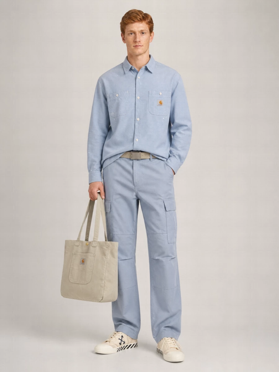 Carhartt Wip Chambray Loose-Fit Long-Sleeve Shirt