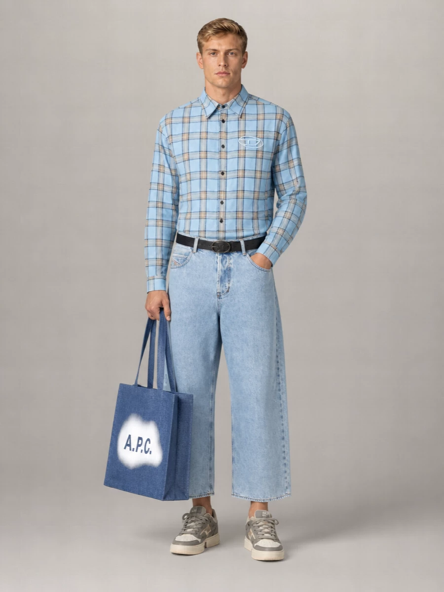 Diesel Cotton Relaxed-Fit Wide-Leg Jeans