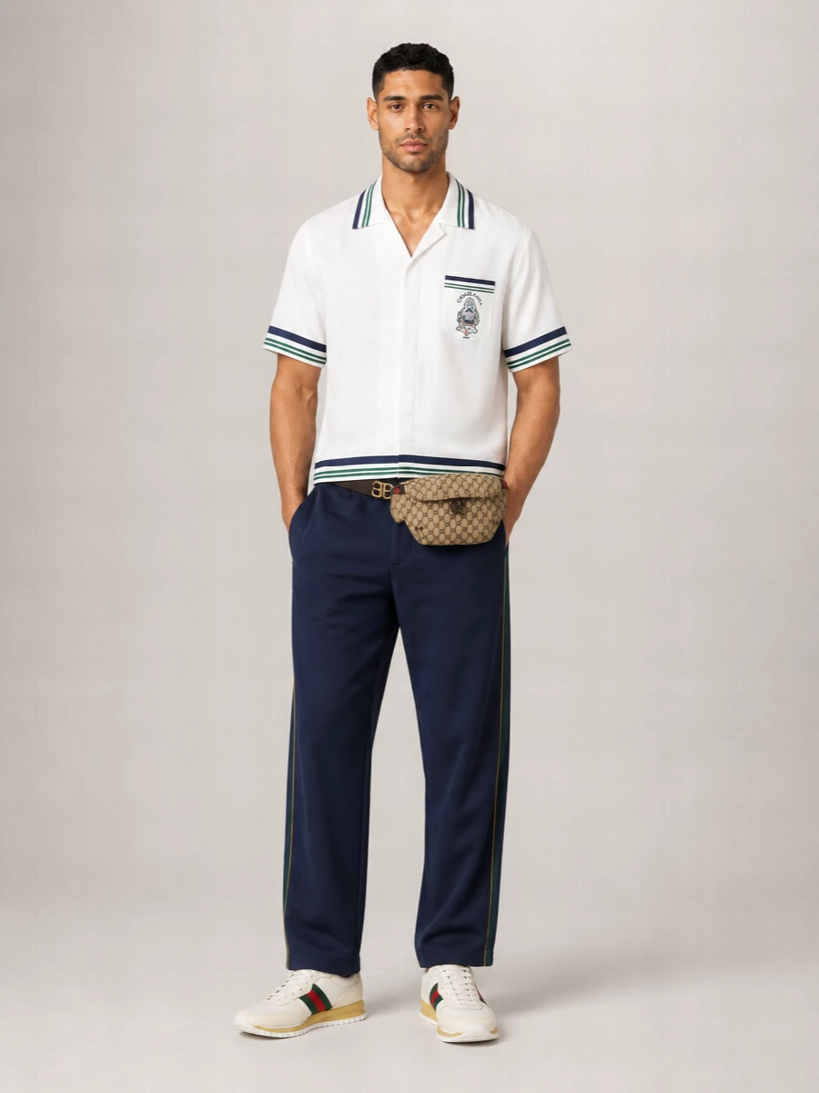 Casablanca Polyester Relaxed-Fit Straight-Leg Track Pants