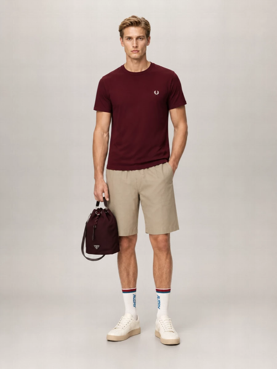 Fred Perry Cotton Logo Print T Shirt
