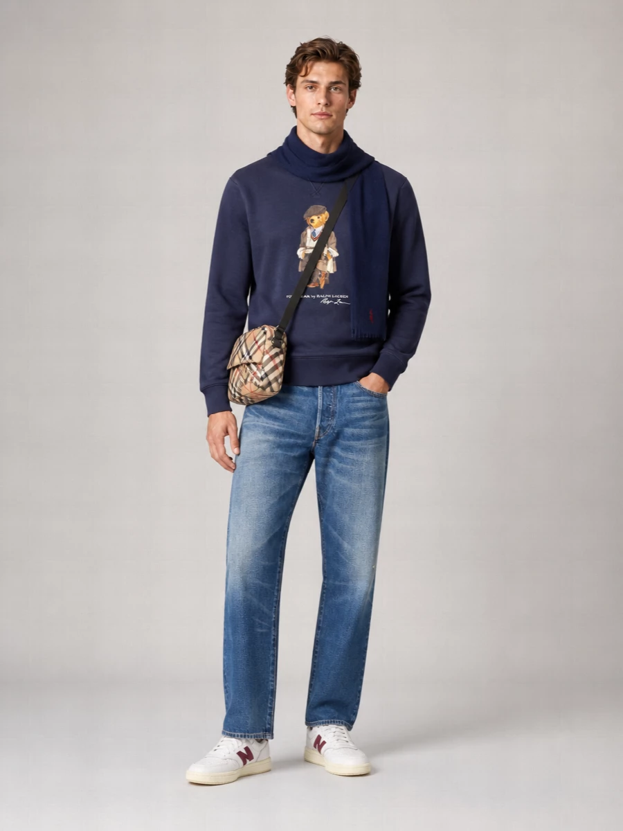 Polo Ralph Lauren Cotton Blend Printed Crewneck Sweatshirt