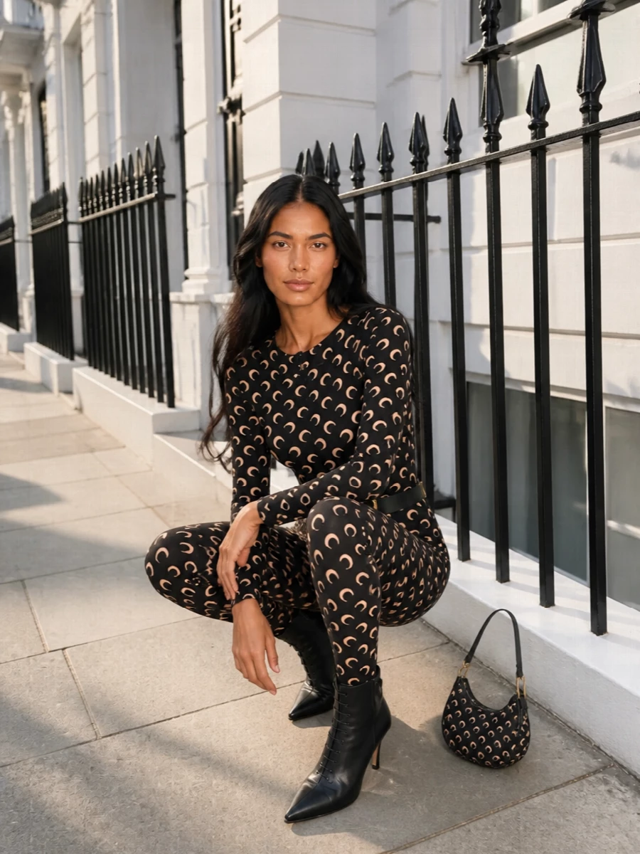 Marine serre moon jumpsuit jacquemus ankle boots
