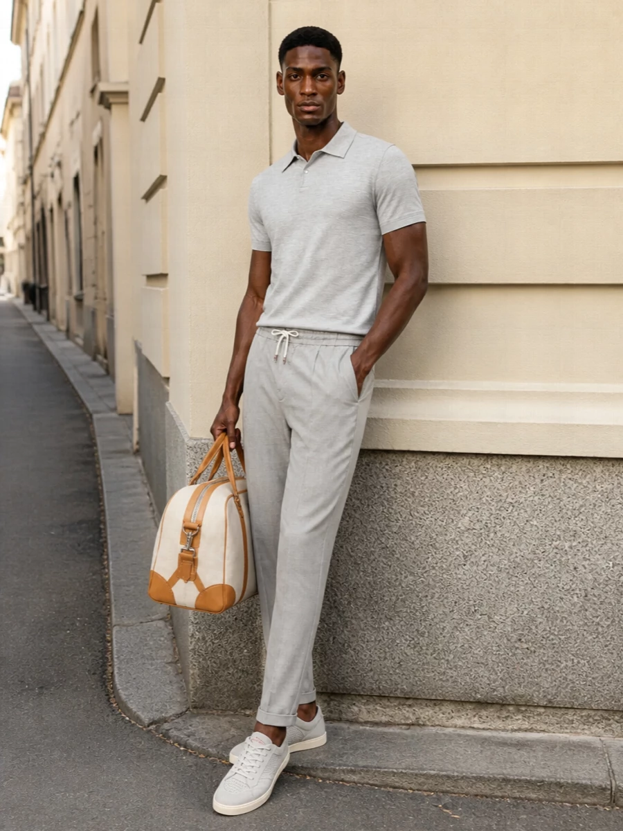 Kiton sneaker prada polo cucinelli trouser outfit