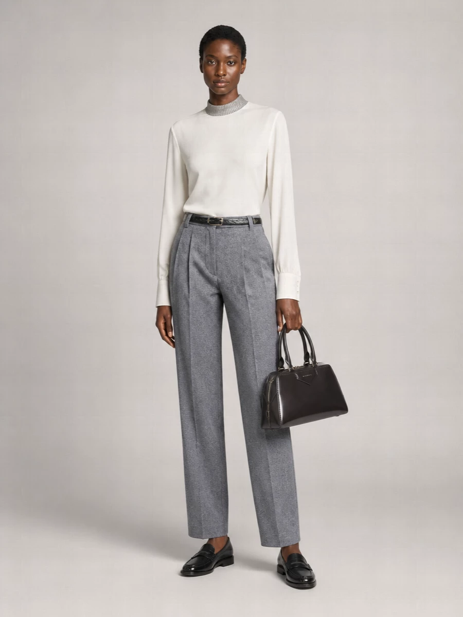 Brunello Cucinelli Cashmere Wide-Leg Tailored Trousers
