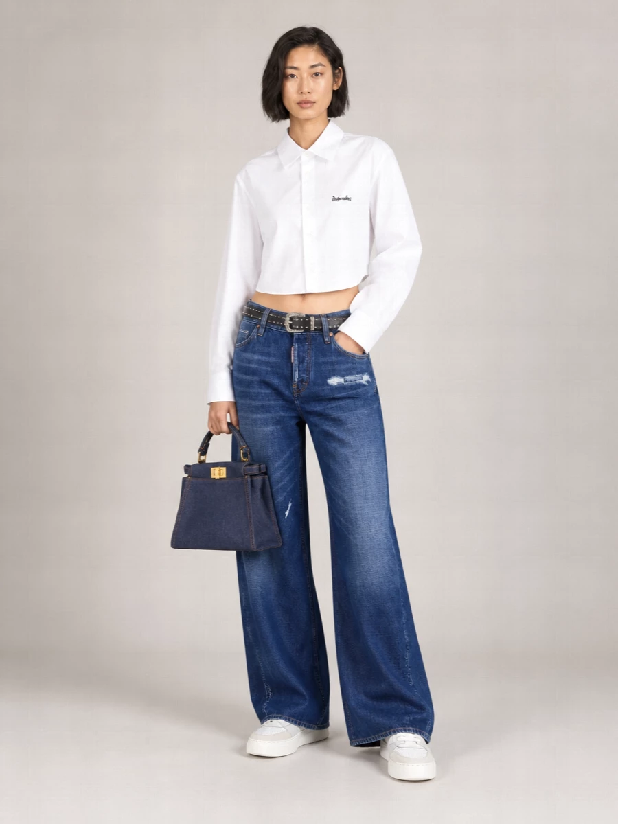 Dsquared2 Cotton Wide-Leg Jeans