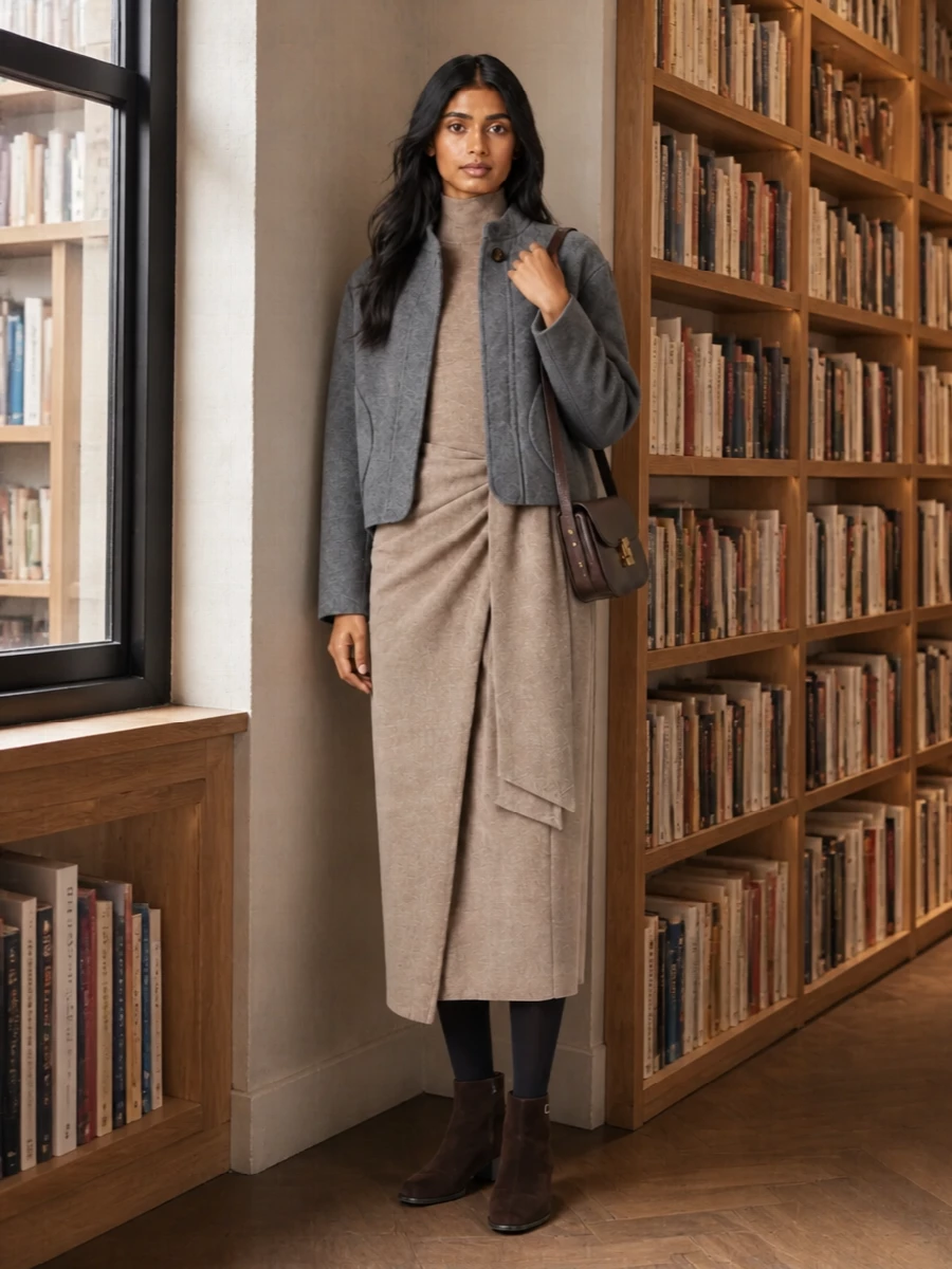 Max mara knit midi dress soeur grey jacket