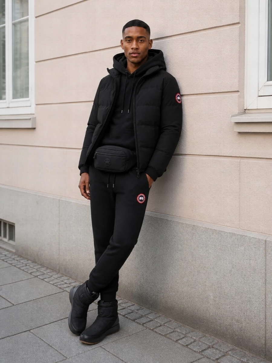Canada goose black puffer joggers winter boots