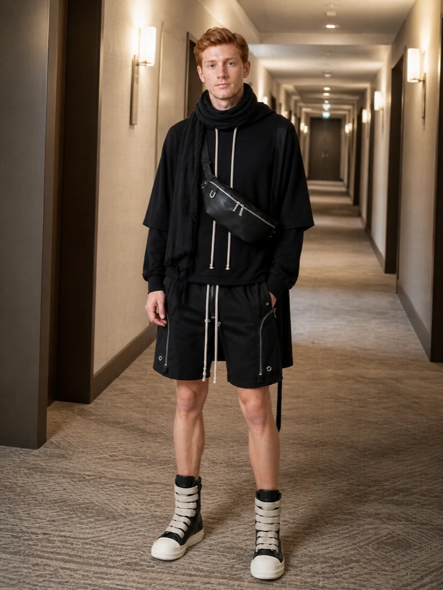 Rick owens drkshdw hoodie shorts high tops