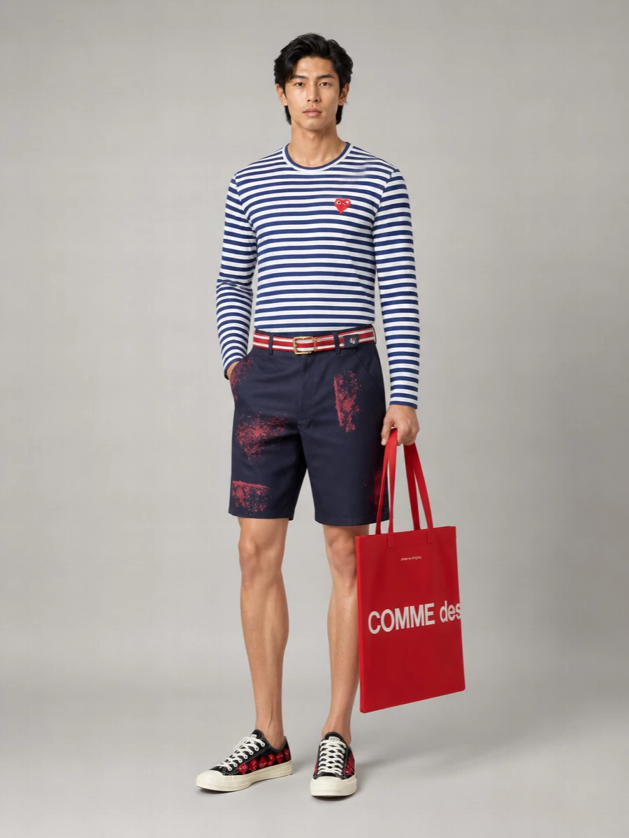 Comme Des Garçons Play Cotton Low-Top Sneakers