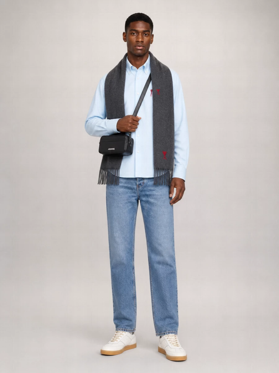 Ami Paris Denim Tapered-Leg Jeans