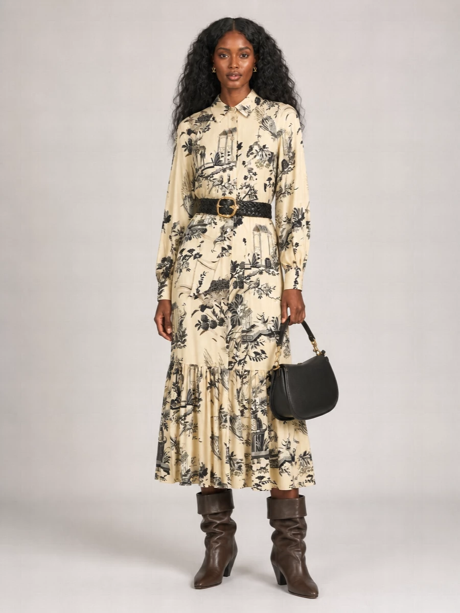 Etro Printed Shirt Midi Dress