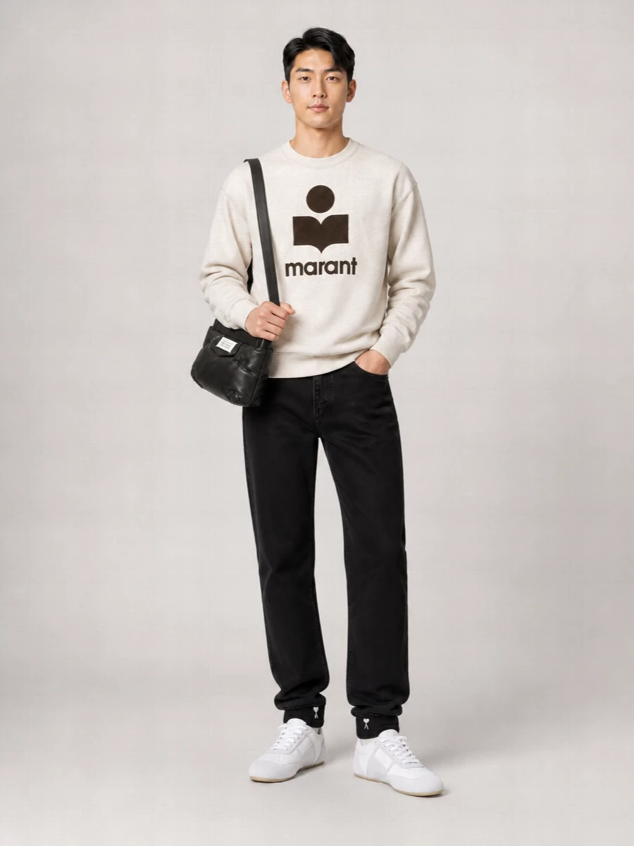 Isabel Marant Cotton Relaxed-Fit Logo-Print Sweatshirt