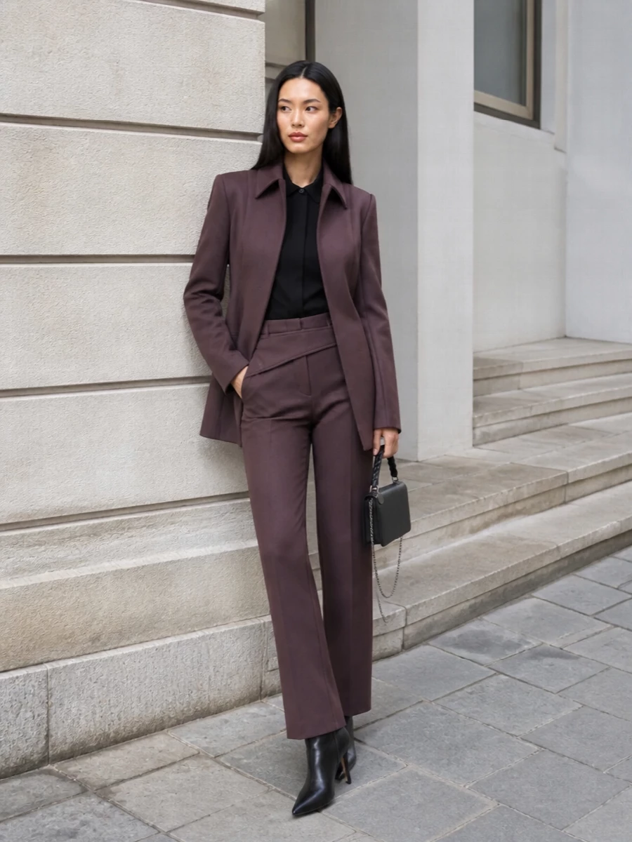 Sportmax blazer power suit straight leg trousers