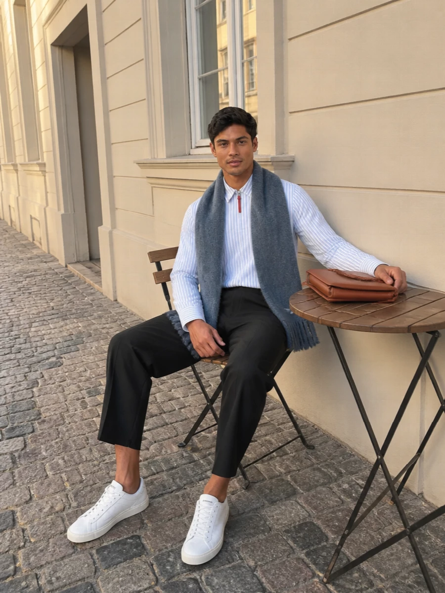 Jacquemus striped zip shirt cropped trousers