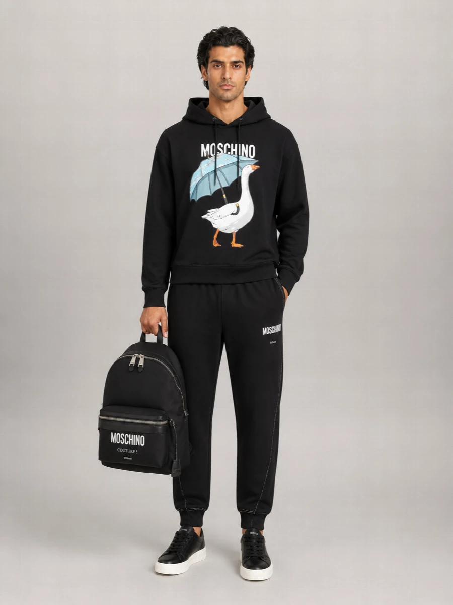 Moschino Cotton Crewneck Hoodie