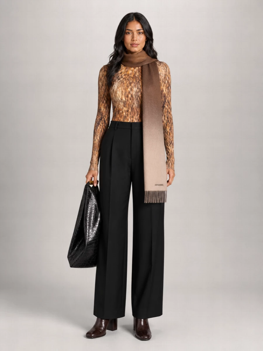 Mm6 Maison Margiela Printed Long-Sleeve Crewneck Blouse