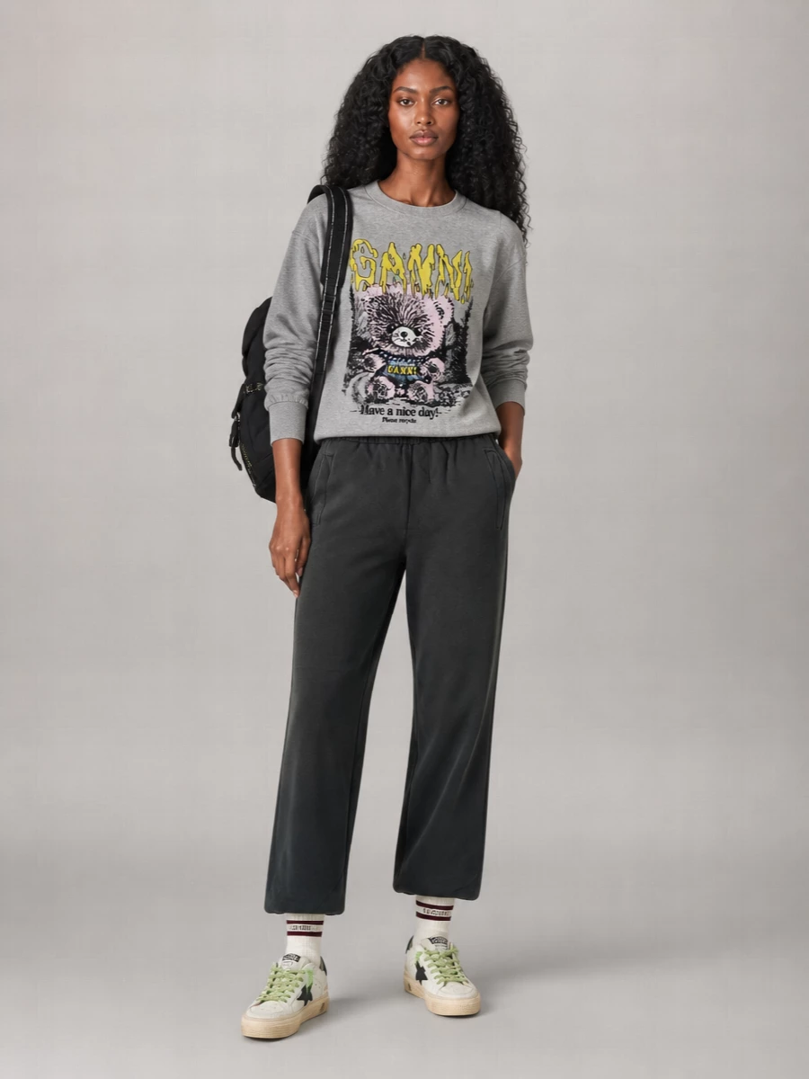 Ganni Organic Cotton Relaxed-Fit Graphic Sweatshirt