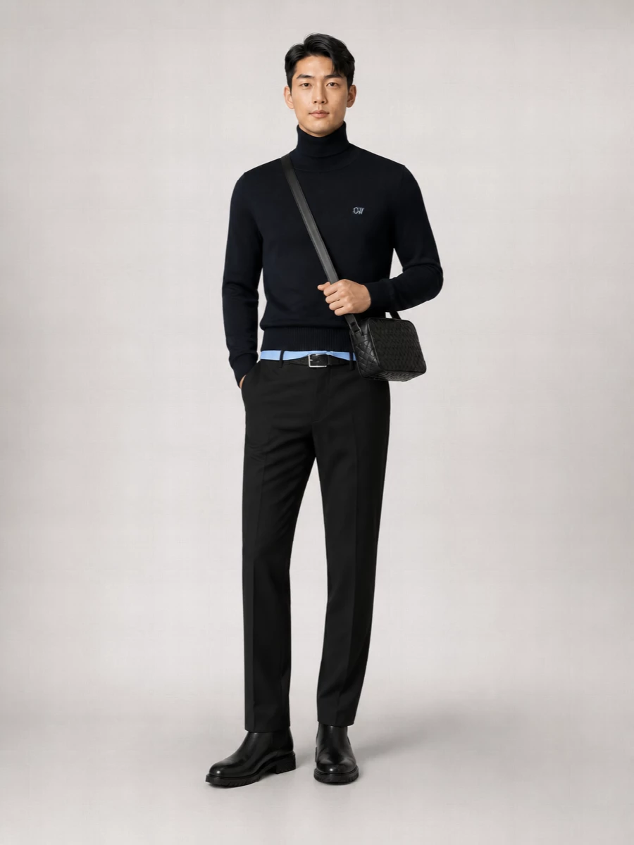 Off-White Wool Turtleneck Sweater
