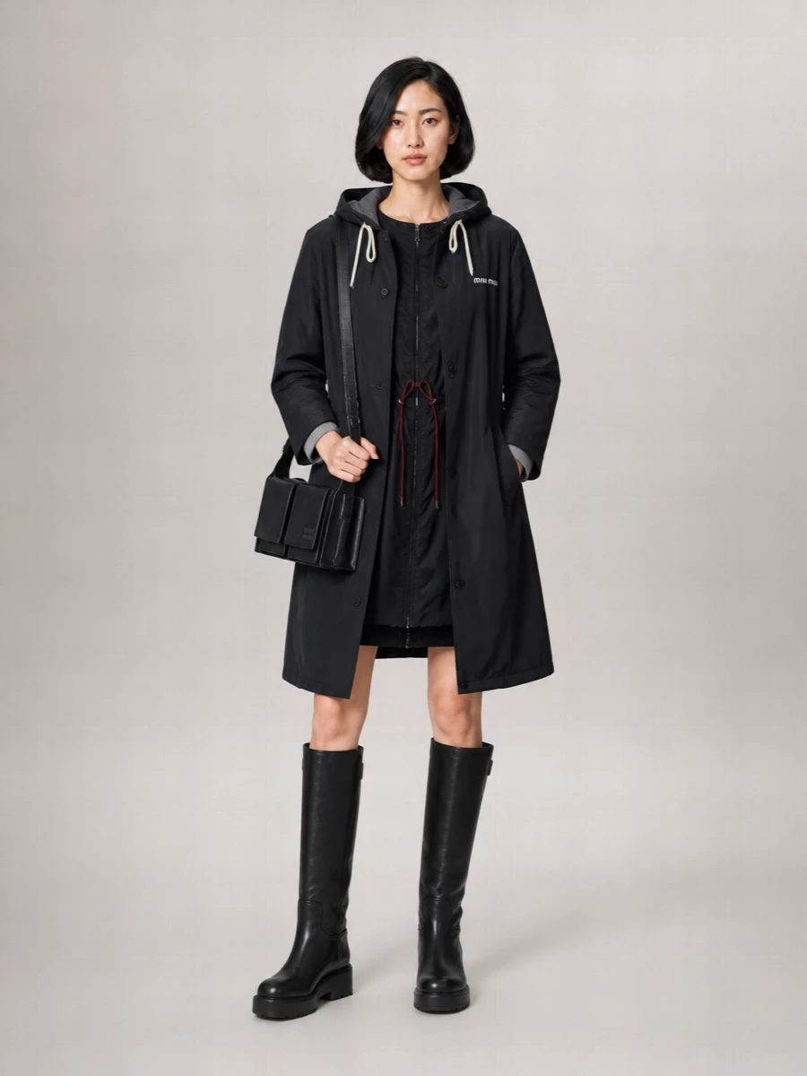 Miu Miu Single-Breasted Parka Coat