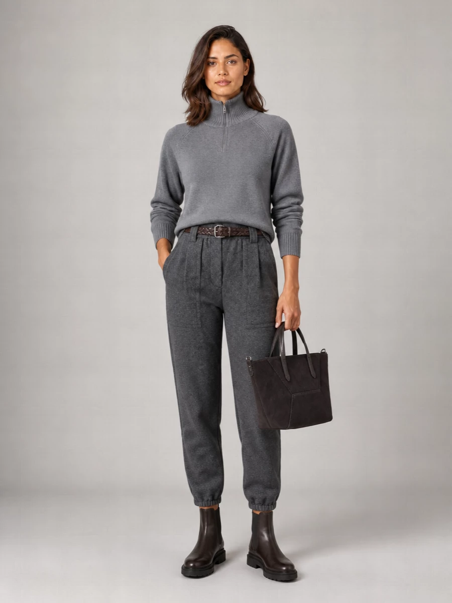 Brunello Cucinelli cashmere loose cargo tailored trousers