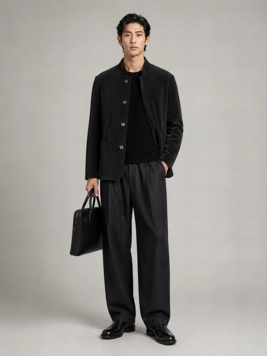 Emporio Armani corduroy single-breasted blazer