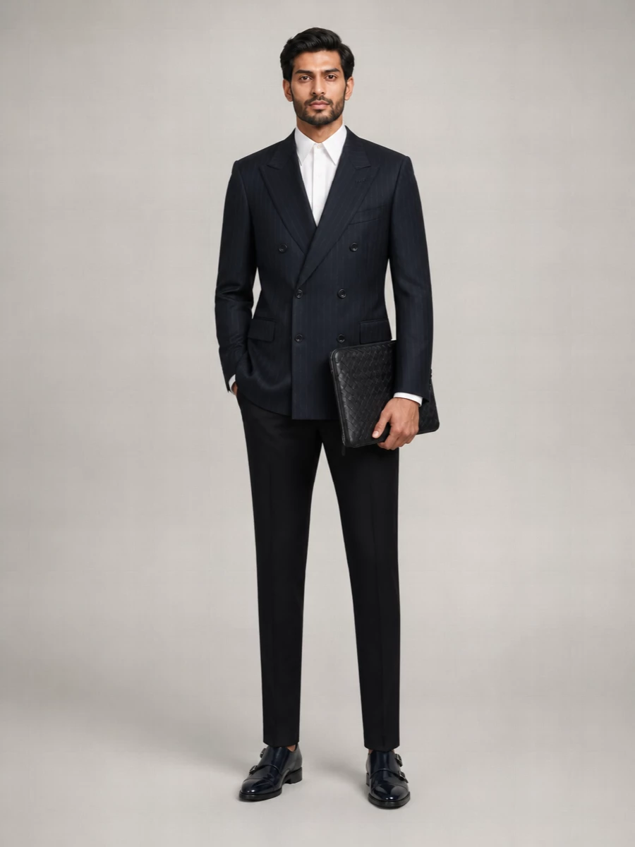 Tom Ford Wool Pinstripe Double-Breasted Blazer