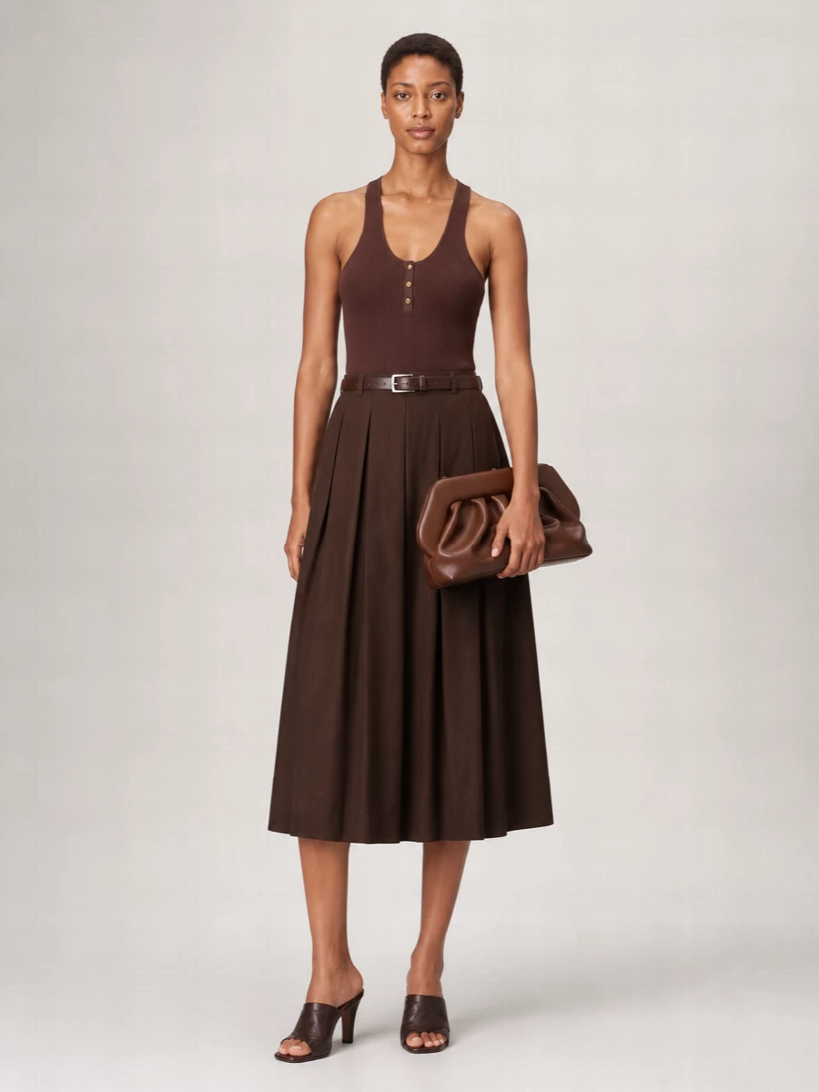 Pt Torino Pleated Midi Skirt