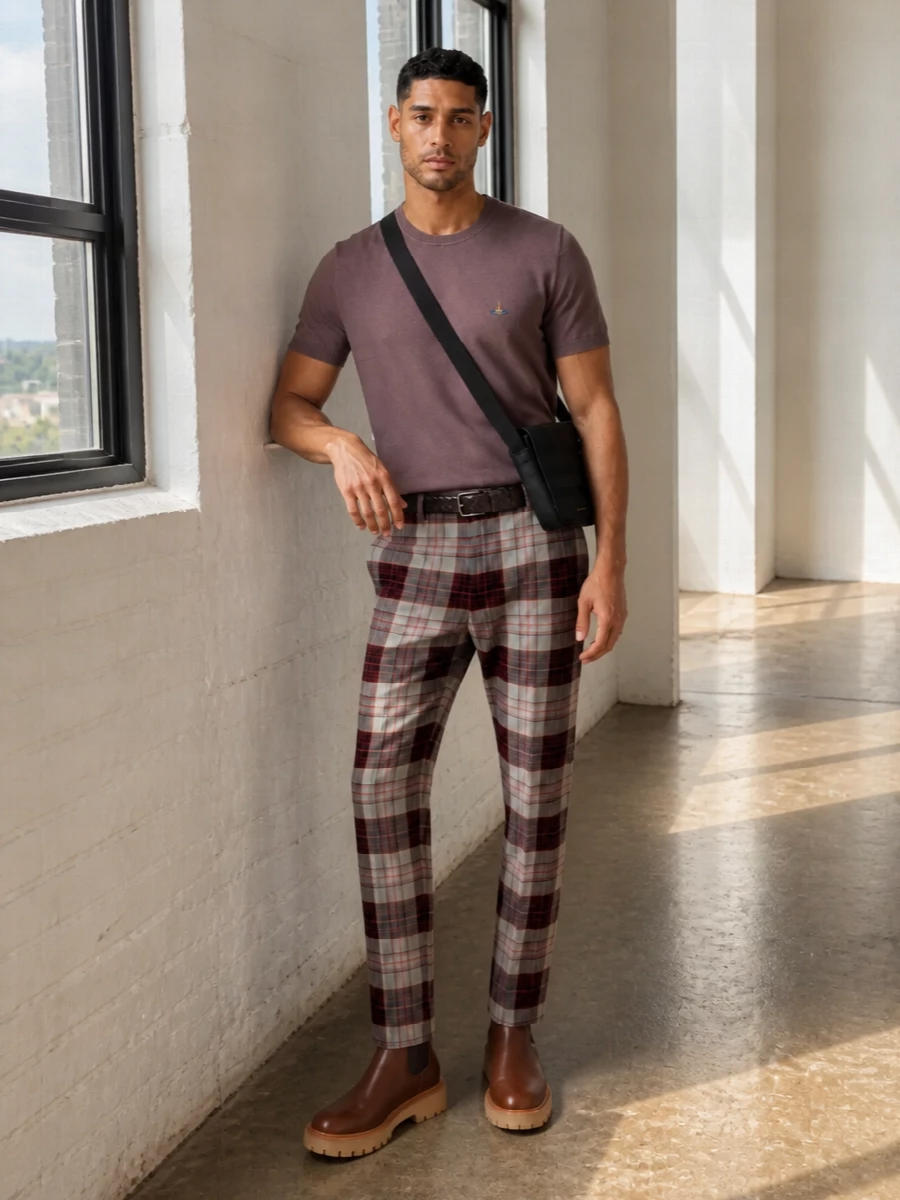 Vivienne westwood tartan trousers prada chelsea boots