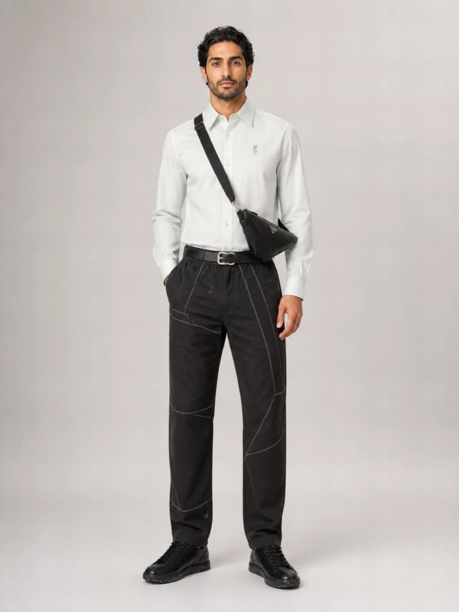 Kiko Kostadinov Virgin Wool Asymmetric Straight-Leg Trousers