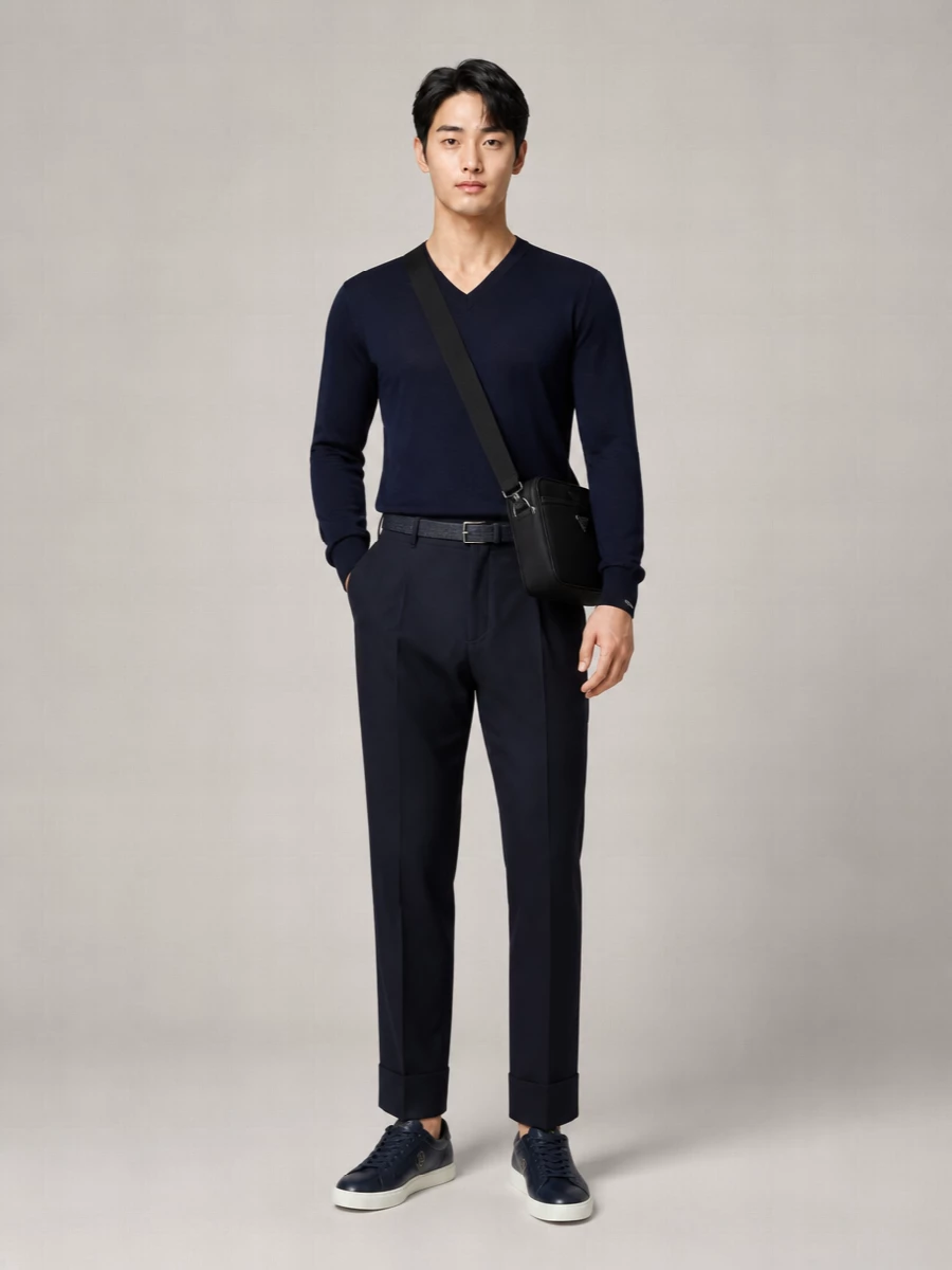 Prada Cotton Slim-Fit V-Neck Sweater