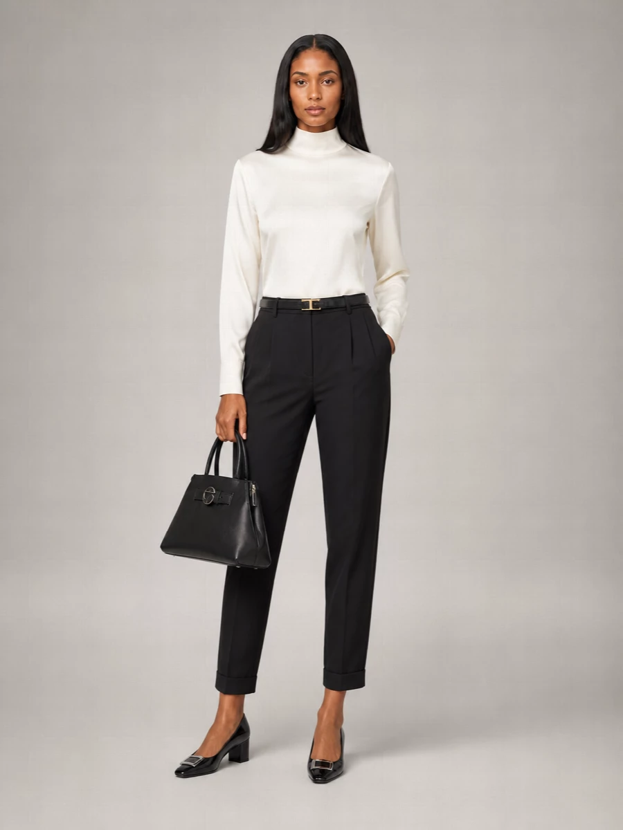 Róhe Wool Mohair High-Rise Pleated Cuffed Balloon Trousers