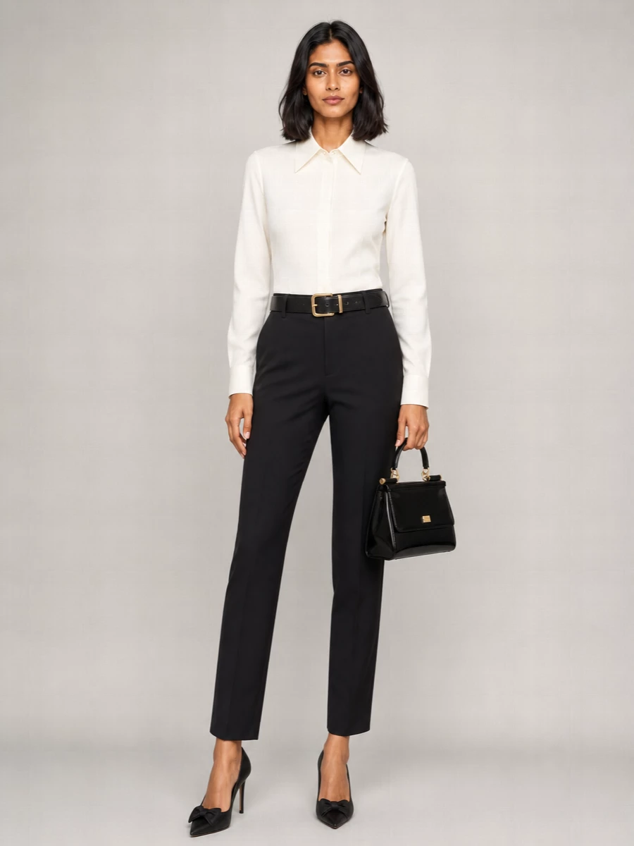 Dolce&Gabbana Wool Silk High-Rise Straight-Leg Trousers