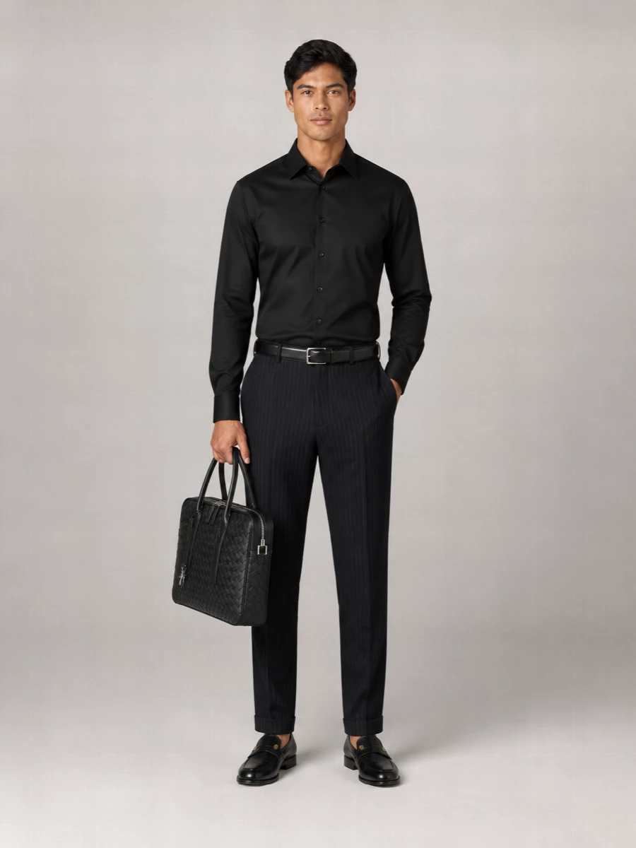 Versace Virgin Wool Straight-Leg Tailored Trousers