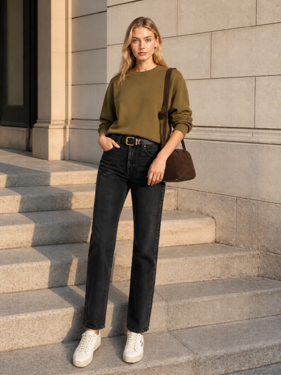 Saint laurent sweatshirt black jeans outfit