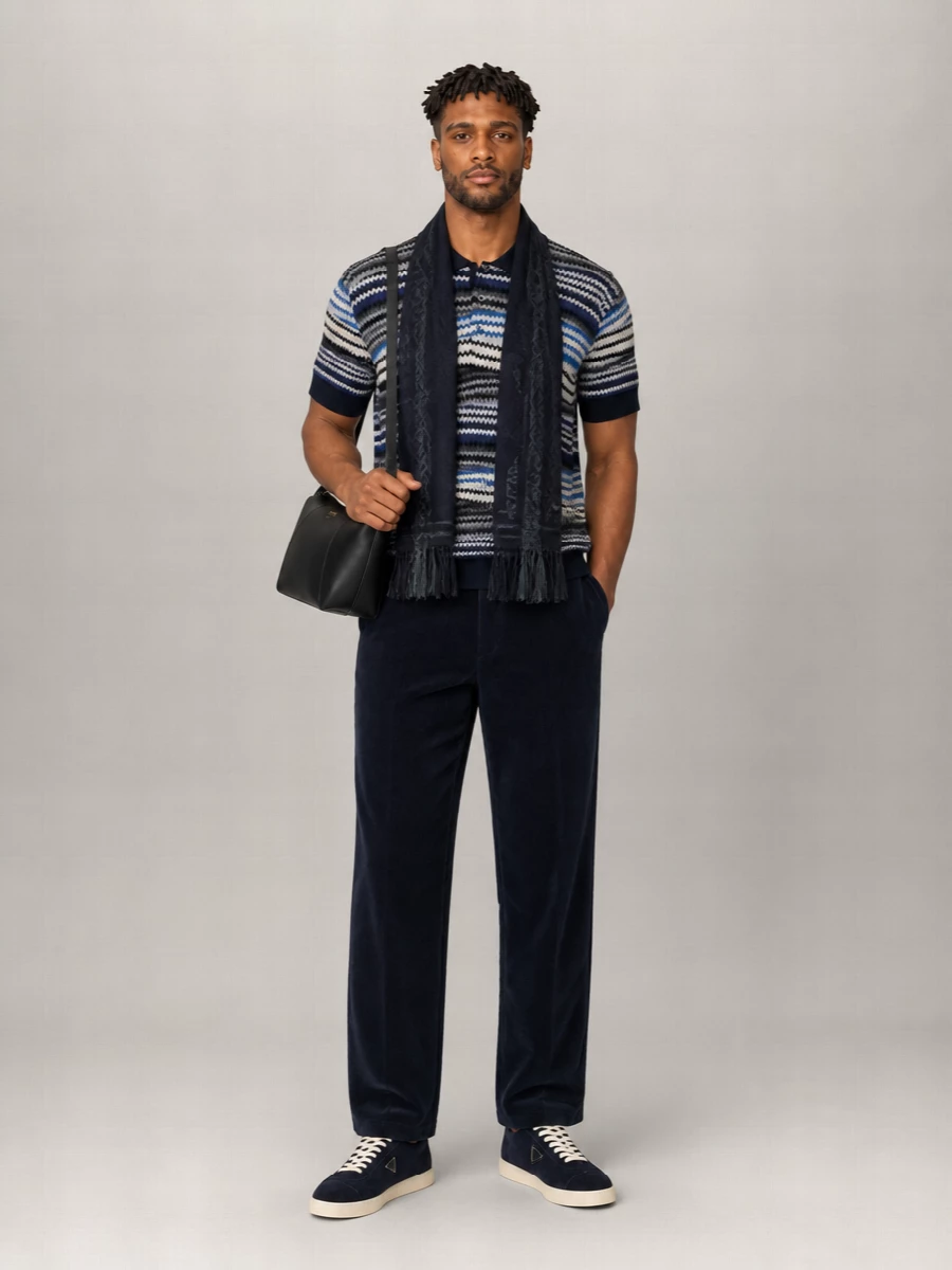 Missoni Striped Cotton Short-Sleeve Polo Shirt