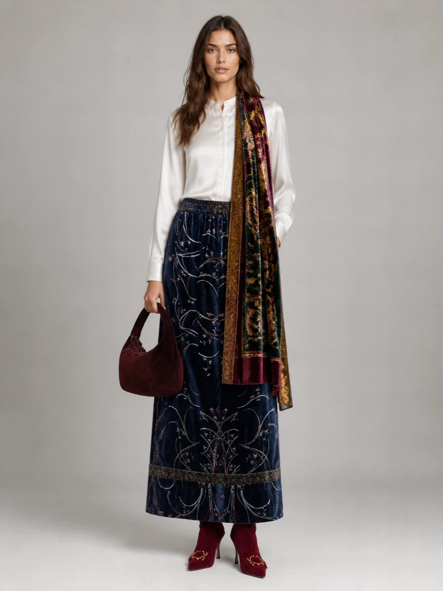 Pierre Louise Mascia Silk Full Skirt