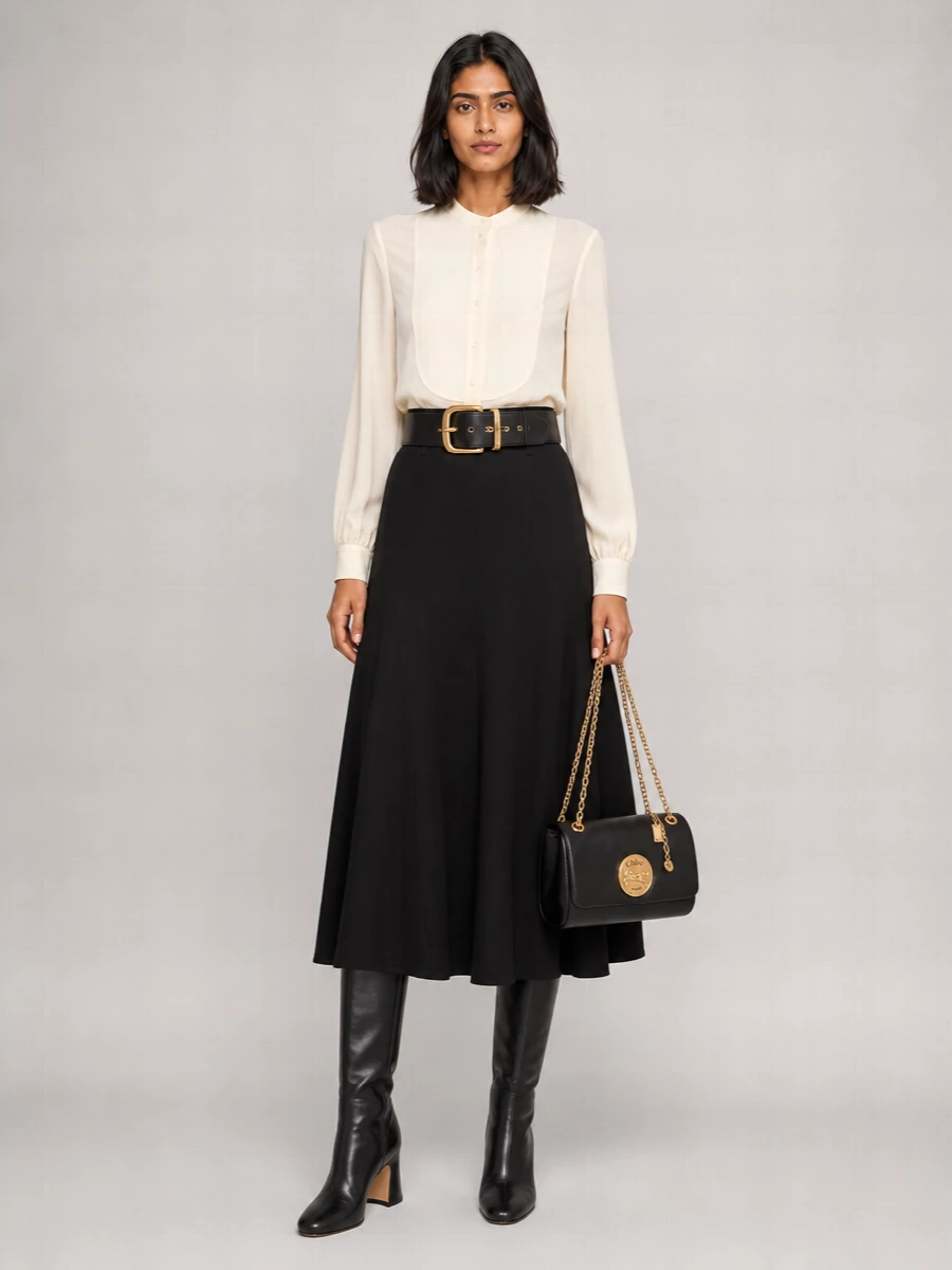 Chloé Silk Satin Maxi Skirt