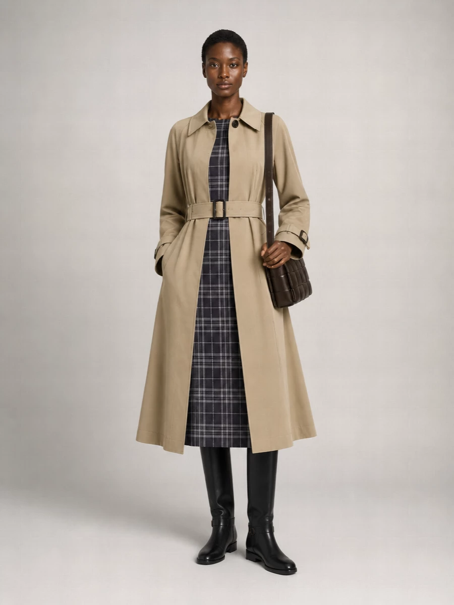 Burberry Cotton Single-Breasted Belted Trench Coat