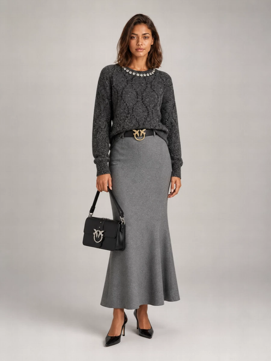 Pinko Sequined Jacquard Crew-Neck Jumper