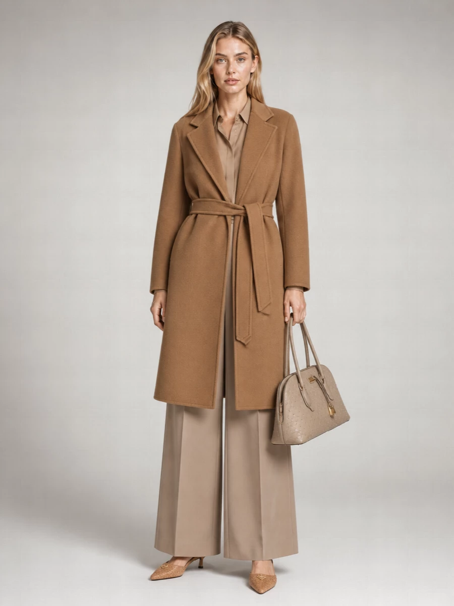 Max Mara Cashmere Belted Single Breasted Coat