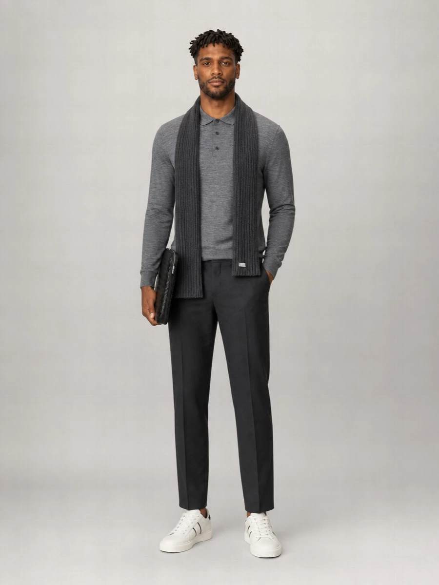 Vince Merino Wool Polo Jumper