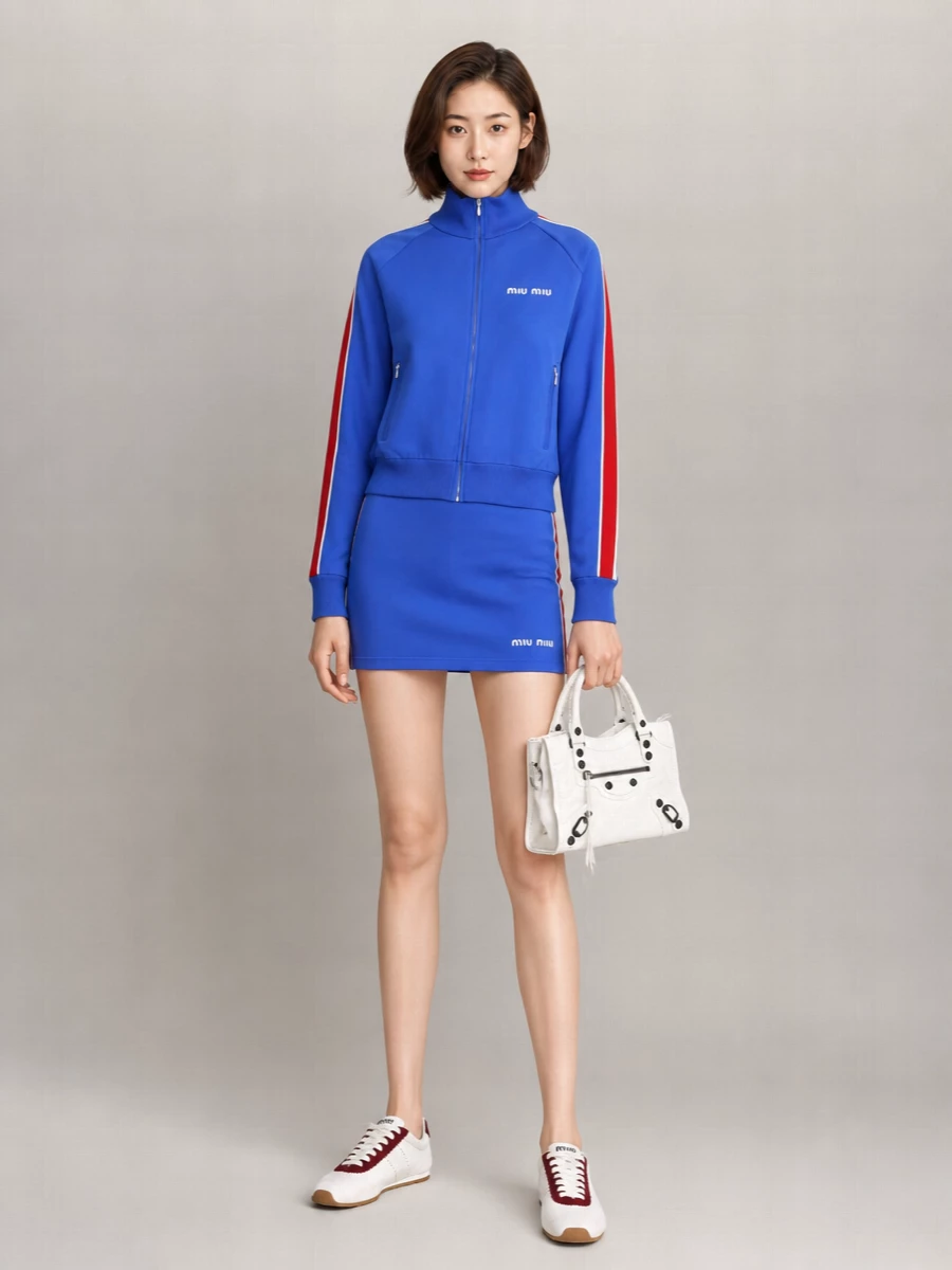 Miu Miu Ribbed Zip Up Knitted Cardigan
