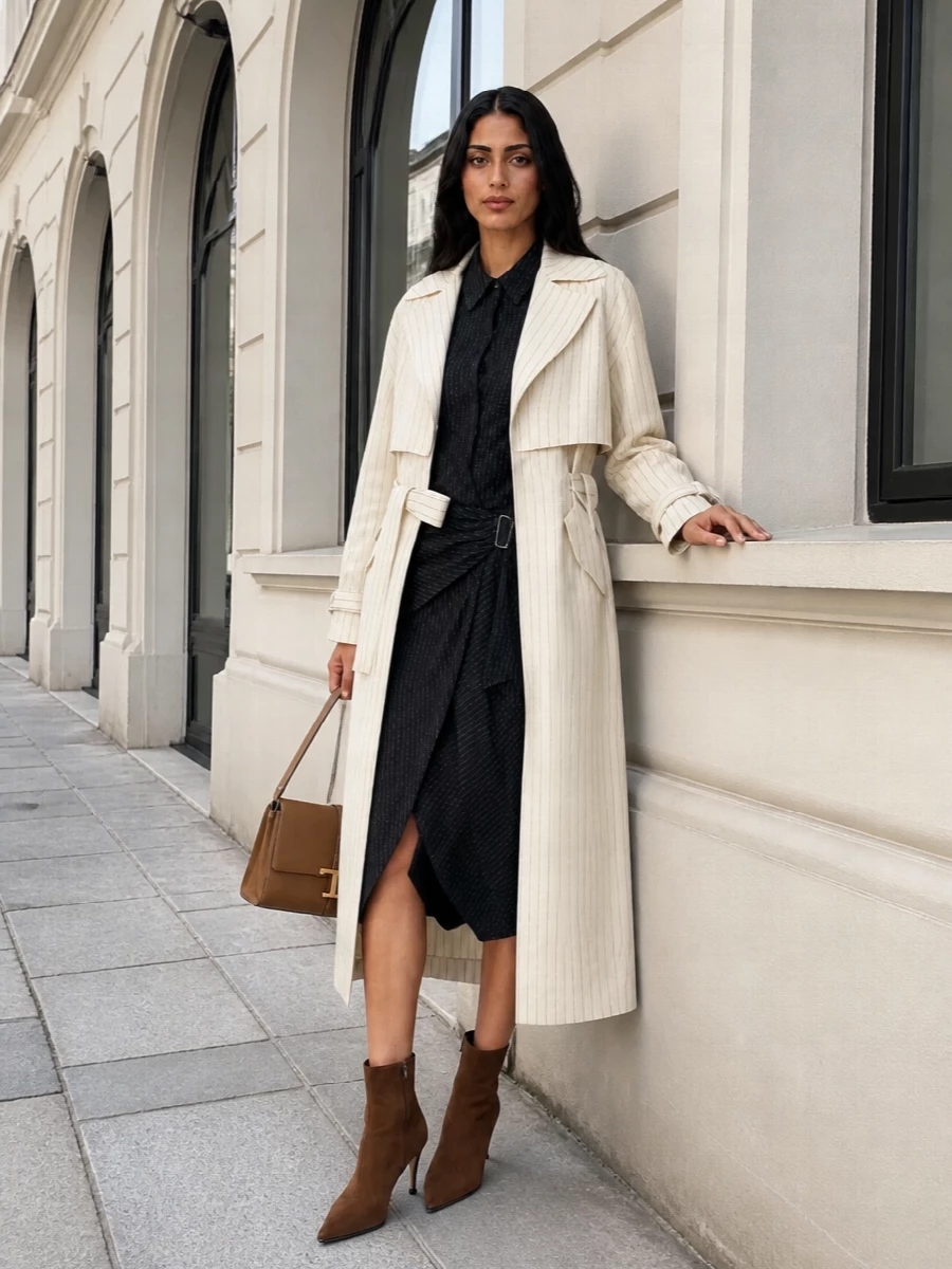 Isabel marant pinstripe dress dondup trench